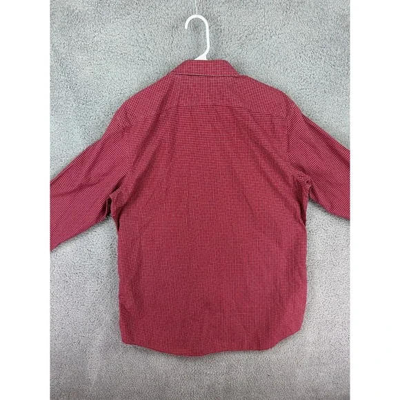Banana Republic Camden Fit Men's Red Check No-Iron Long Sleeve Button Shirt  Sz L